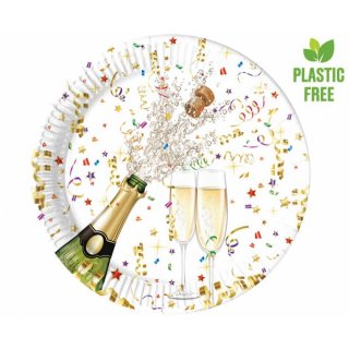 Papírové talířky Oslava se šampusem, univerzální, průměr 23 cm, set 8ks (zn. Procos)