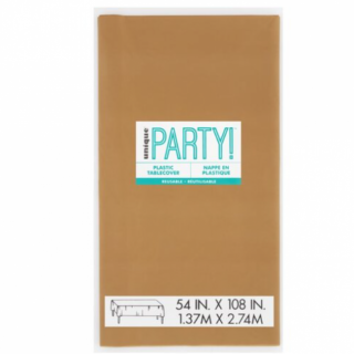 Ubrus fóliový, matný, zlatá barva, rozměr 137x274cm (zn. UNIQUE)