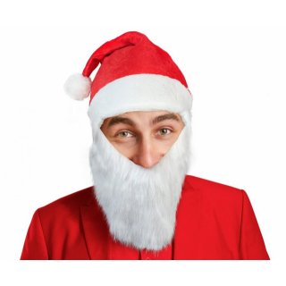 Čepice s vousy Santa Claus, červeno-bílá (zn. Godan)