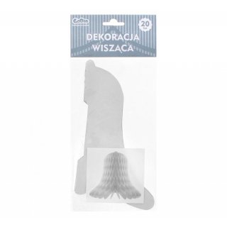 Závěsná dekorace Zvonek, stříbrná barva, velikost 20cm (zn. Godan)