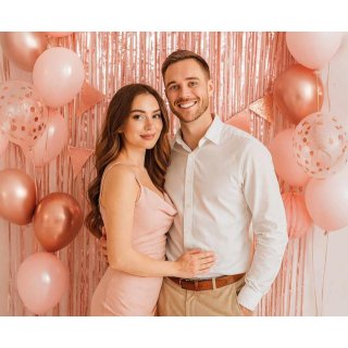 Dekorační fóliový závěs, rosegold barva, rozměr 90x240cm (zn. Godan-Beauty&Charm)