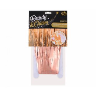 Dekorační fóliový závěs, rosegold barva, rozměr 90x240cm (zn. Godan-Beauty&Charm)
