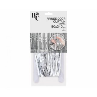 Dekorační fóliový závěs, stříbrná barva, rozměr 90x240cm (zn. Godan-Beauty&Charm)