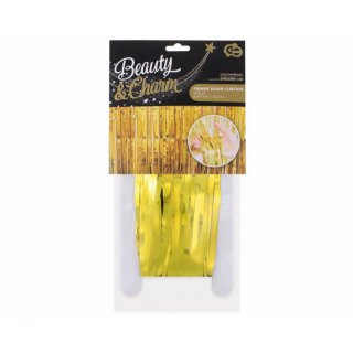 Dekorační fóliový závěs, zlatá barva, rozměr 90x240cm (zn. Godan-Beauty&Charm)