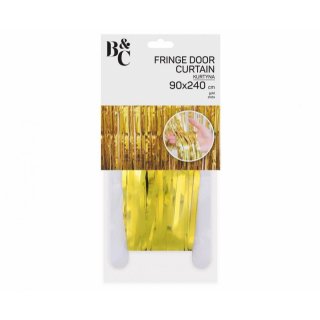 Dekorační fóliový závěs, zlatá barva, rozměr 90x240cm (zn. Godan-Beauty&Charm)