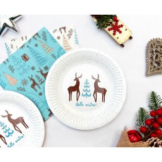 Vánoční ubrousky Hello Winter, světle modré, rozměr 33x33cm, set 20ks (zn. Godan)