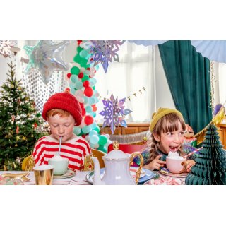 Závěsné papírové ozdoby Sněhové vločky, holografické, velikost 15-25 cm, set 6ks (zn. PartyDeco)