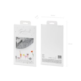 Střapcová girlanda, stříbrná barva, 135x20cm (zn. PartyDeco)