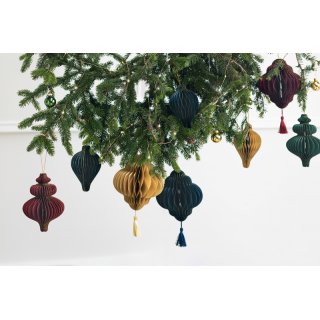 Voštinová papírová ozdoba Kapka, bordó, rozměr 10x15 cm (zn. PartyDeco)