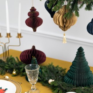 Voštinová papírová ozdoba Kapka, bordó, rozměr 10x15 cm (zn. PartyDeco)