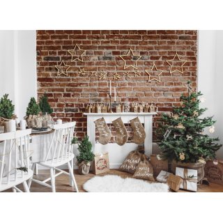 Dřevěné ozdobné hvězdy na zavěšení, mix 3ks (zn. PartyDeco)