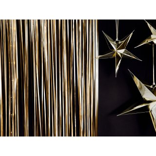 Dekorační fóliový PARTY závěs, zlatá barva, rozměr 90x250cm (zn. PartyDeco)