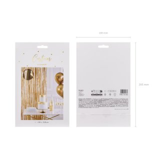 Dekorační fóliový PARTY závěs, zlatá barva, rozměr 90x250cm (zn. PartyDeco)