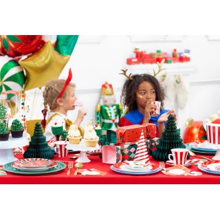 Vánoční ubrousky Santa, tvarované, rozměr 16x15cm, set 20ks (zn. PartyDeco)