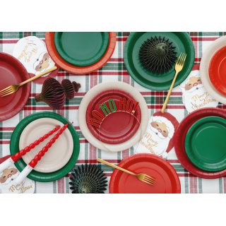 Vánoční kovová Čelenka HO HO HO!, zlatá s barevným nápisem (zn. PartyDeco)