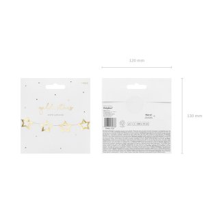 Papírová girlanda Hvězdičky, zlatá metalická barva, výška 10cm / délka 3m (zn. PartyDeco)