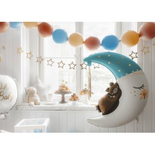 Papírová girlanda Hvězdičky, zlatá metalická barva, výška 10cm / délka 3m (zn. PartyDeco)