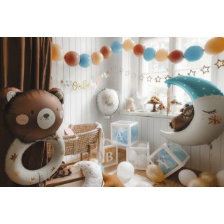 Papírová girlanda Hvězdičky, zlatá metalická barva, výška 10cm / délka 3m (zn. PartyDeco)