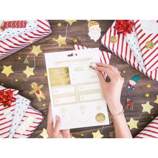 Fóliová girlanda Hvězdičky, zlatá zrcadlová barva, výška 5cm / délka 3.6m (zn. PartyDeco)