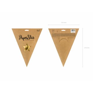 Papírová pěticípá 3D HVĚZDA, zlatá zrcadlová barva, průměr 45cm + provázek (zn. PartyDeco)