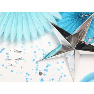 Papírová pěticípá 3D HVĚZDA, stříbrná zrcadlová barva, průměr 45cm + provázek (zn. PartyDeco)