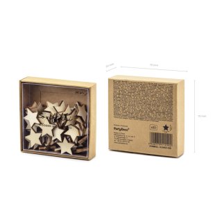 Dřevěné konfety Hvězdičky, rozměr 2x2cm (zn. PartyDeco)