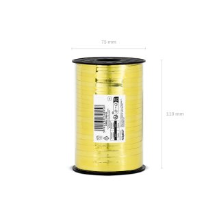 Plastová stuha, zlatá metalická barva, 5mm/225m (zn. PartyDeco)