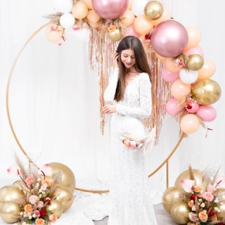 Latexový lesklý chromový balónek, velikost 30cm, zlatá barva (zn. GlossyBalloons)