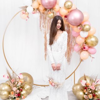 Latexový lesklý chromový balónek, velikost 30cm, zlatá barva (zn. GlossyBalloons)