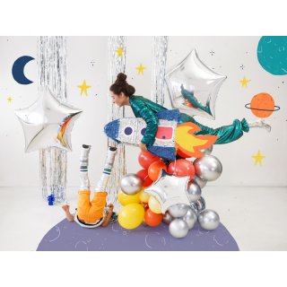 Latexový lesklý chromový balónek, velikost 30cm, stříbrná barva (zn. GlossyBalloons)