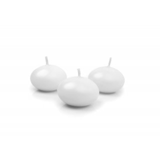 Matná plovoucí svíčka, bílá, průměr 4cm