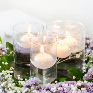 Matná plovoucí svíčka, bílá, průměr 4cm