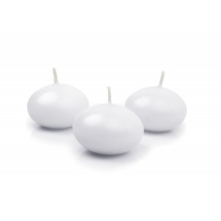 Matná plovoucí svíčka, bílá, průměr 5cm