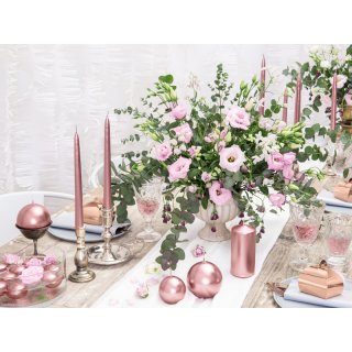 Svíčka VÁLEC, rosegold metalická barva, výška 12x6cm (zn. PartyDeco)