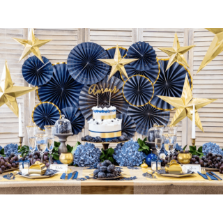 Svíčka KOULE, tmavě modrá metalická barva, průměr 6cm (zn. PartyDeco)