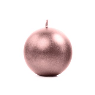 Svíčka KOULE, rosegold metalická barva, průměr 8cm (zn. PartyDeco)