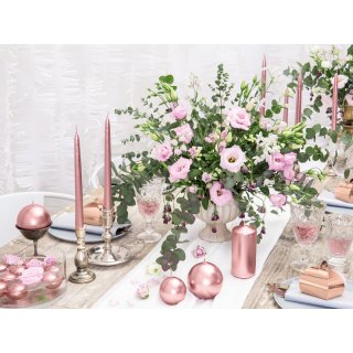 Svíčka KOULE, rosegold metalická barva, průměr 8cm (zn. PartyDeco)