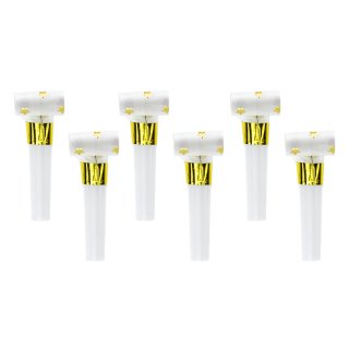 Papírové frkačky zlaté Hvězdičky, bílá barva (zn. PartyDeco)