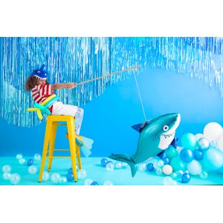 Dekorační fóliový PARTY závěs, světle modrá barva, rozměr 90x250cm (zn. PartyDeco)