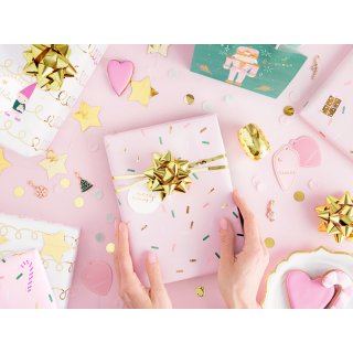 Sada a rozet a stuhy - zlatá metalická barva, set 3ks (zn. PartyDeco)