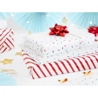 Sada a rozet a stuhy - červená metalická barva, set 3ks (zn. PartyDeco)