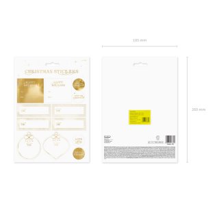 Vánoční samolepky, ve zlatém tónu, 12ks na archu (zn. PartyDeco)