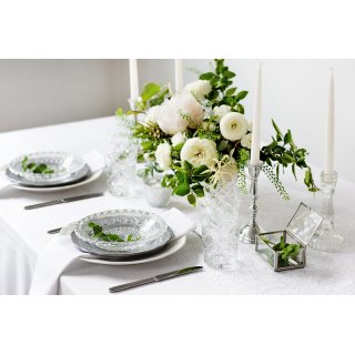 Luxusní dekorační organza s perlami, bílá, šířka 48cm / délka 9m (zn. PartyDeco)