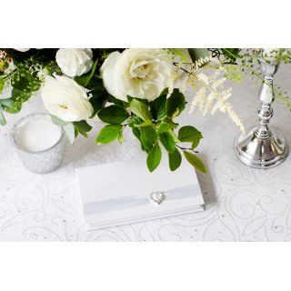 Luxusní dekorační organza s perlami, bílá, šířka 48cm / délka 9m (zn. PartyDeco)