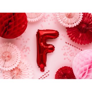 Fóliové PÍSMENO F, červená barva, velikost 35cm (zn. PartyDeco)