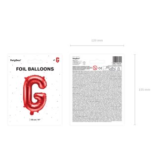 Fóliové PÍSMENO G, červená barva, velikost 35cm (zn. PartyDeco)