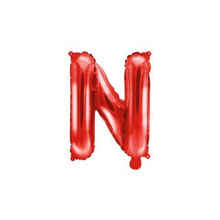 Fóliové PÍSMENO N, červená barva, velikost 35cm (zn. PartyDeco)