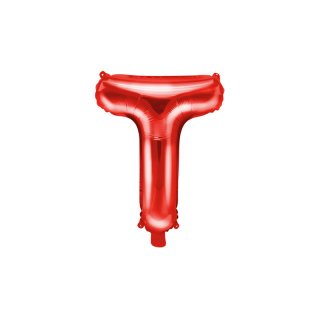 Fóliové PÍSMENO T, červená barva, velikost 35cm (zn. PartyDeco)