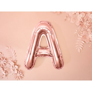Fóliové PÍSMENO A, rosegold barva, velikost 35cm (zn. PartyDeco)
