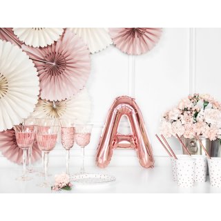 Fóliové PÍSMENO A, rosegold barva, velikost 35cm (zn. PartyDeco)